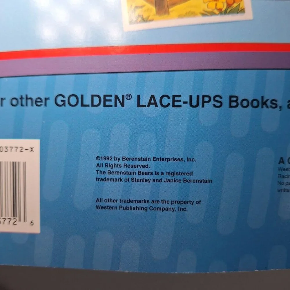 Berenstain Bears Lace Up Yarn Sew Stitch Thread 1992 Vintage Book Activity Trave